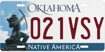 OK license plate 021VSY