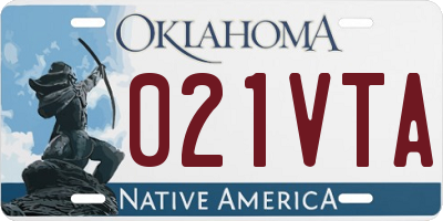 OK license plate 021VTA