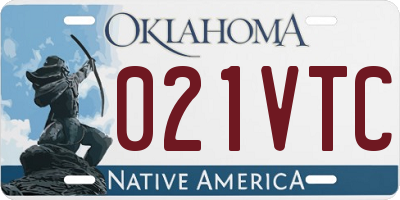 OK license plate 021VTC