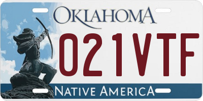 OK license plate 021VTF