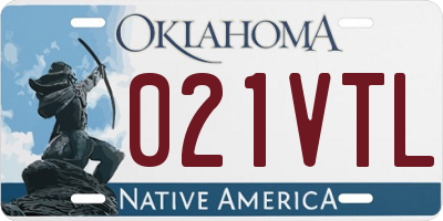 OK license plate 021VTL