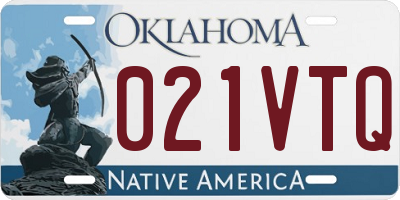 OK license plate 021VTQ