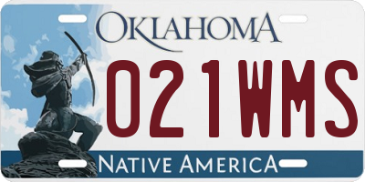 OK license plate 021WMS