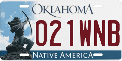 OK license plate 021WNB