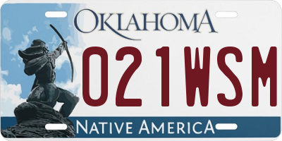 OK license plate 021WSM