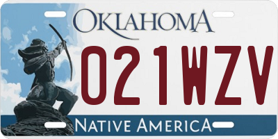 OK license plate 021WZV