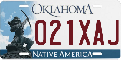 OK license plate 021XAJ