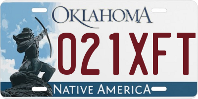 OK license plate 021XFT