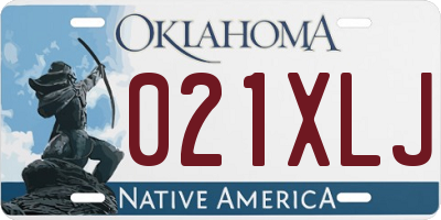 OK license plate 021XLJ