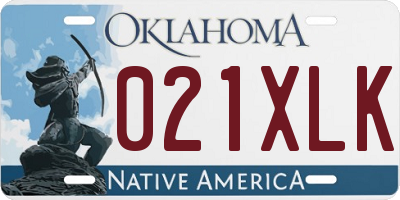 OK license plate 021XLK