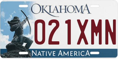 OK license plate 021XMN