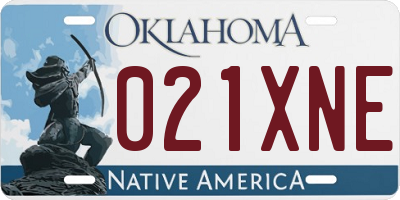 OK license plate 021XNE