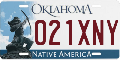 OK license plate 021XNY