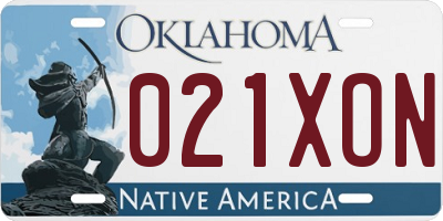 OK license plate 021XON