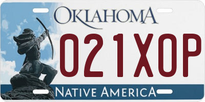 OK license plate 021XOP