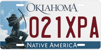 OK license plate 021XPA