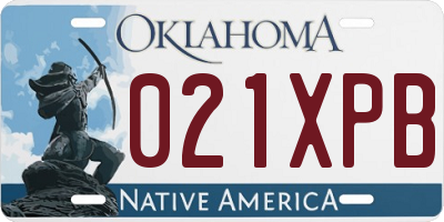 OK license plate 021XPB