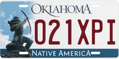 OK license plate 021XPI