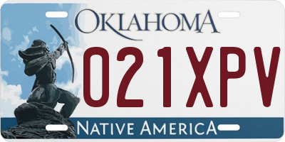 OK license plate 021XPV