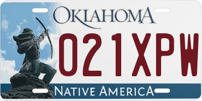 OK license plate 021XPW