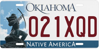 OK license plate 021XQD