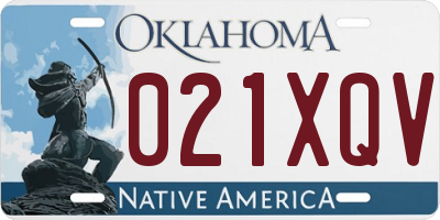 OK license plate 021XQV