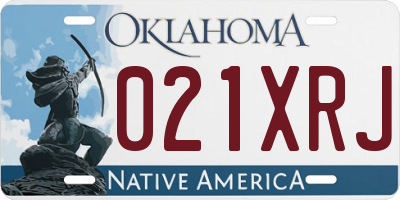 OK license plate 021XRJ