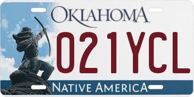 OK license plate 021YCL