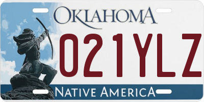 OK license plate 021YLZ