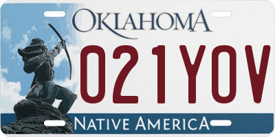 OK license plate 021YOV