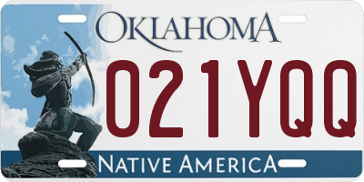 OK license plate 021YQQ