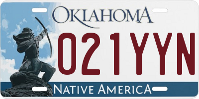 OK license plate 021YYN