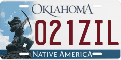 OK license plate 021ZIL