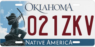 OK license plate 021ZKV