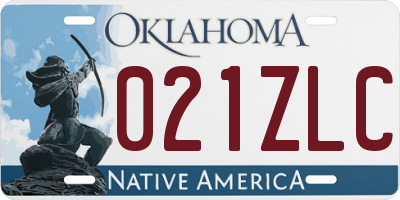 OK license plate 021ZLC