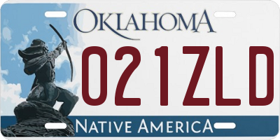 OK license plate 021ZLD