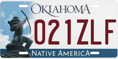 OK license plate 021ZLF