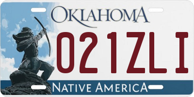 OK license plate 021ZLI
