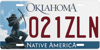 OK license plate 021ZLN