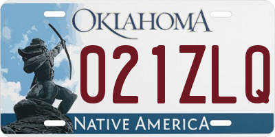 OK license plate 021ZLQ