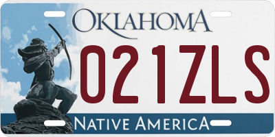OK license plate 021ZLS