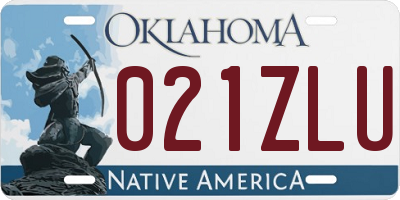 OK license plate 021ZLU