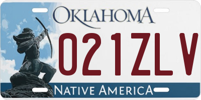 OK license plate 021ZLV