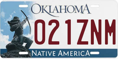 OK license plate 021ZNM