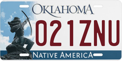 OK license plate 021ZNU