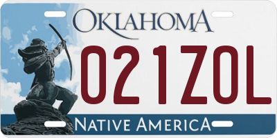 OK license plate 021ZOL
