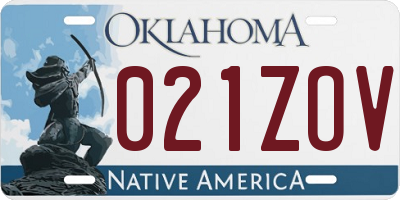 OK license plate 021ZOV