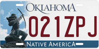 OK license plate 021ZPJ