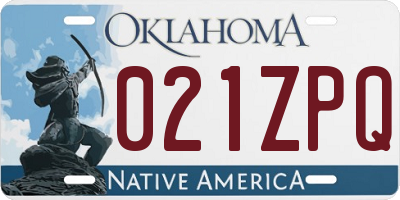 OK license plate 021ZPQ