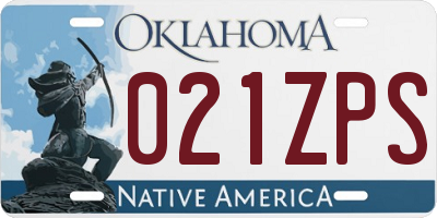 OK license plate 021ZPS